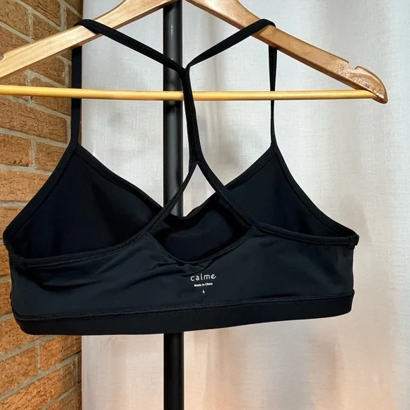 Calme black Racerback sports bra - large - Picture 4 of 5